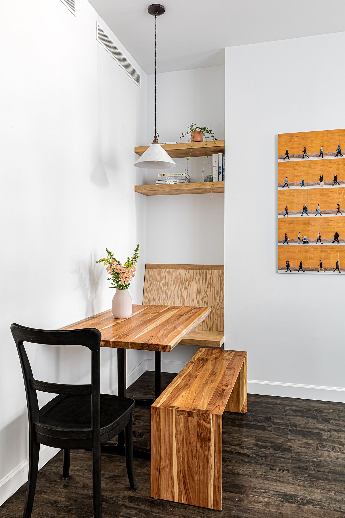 Custom-dining-space-and-breakfast-zone-with-wooden-table-and-bench-for-the-modern-New-York-apartment-33886