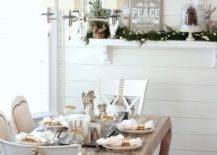 winter tablescape neutral decor white room shiplap