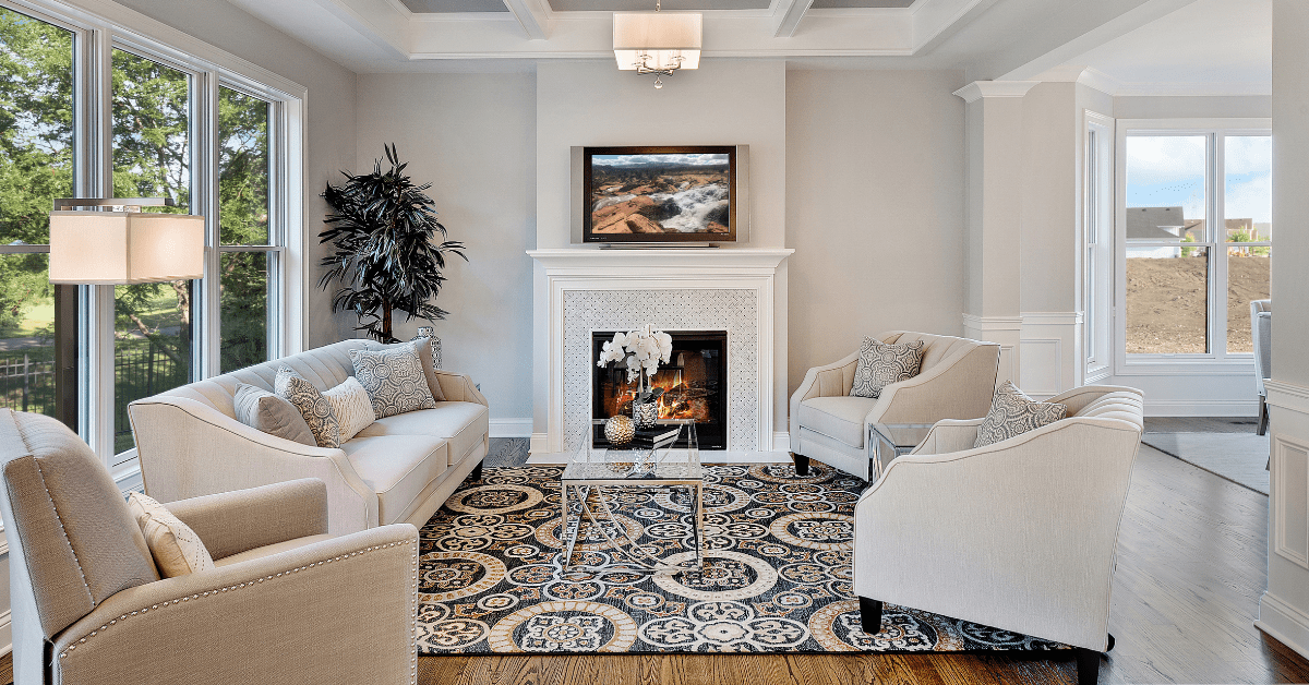 A family room with lots of seating.