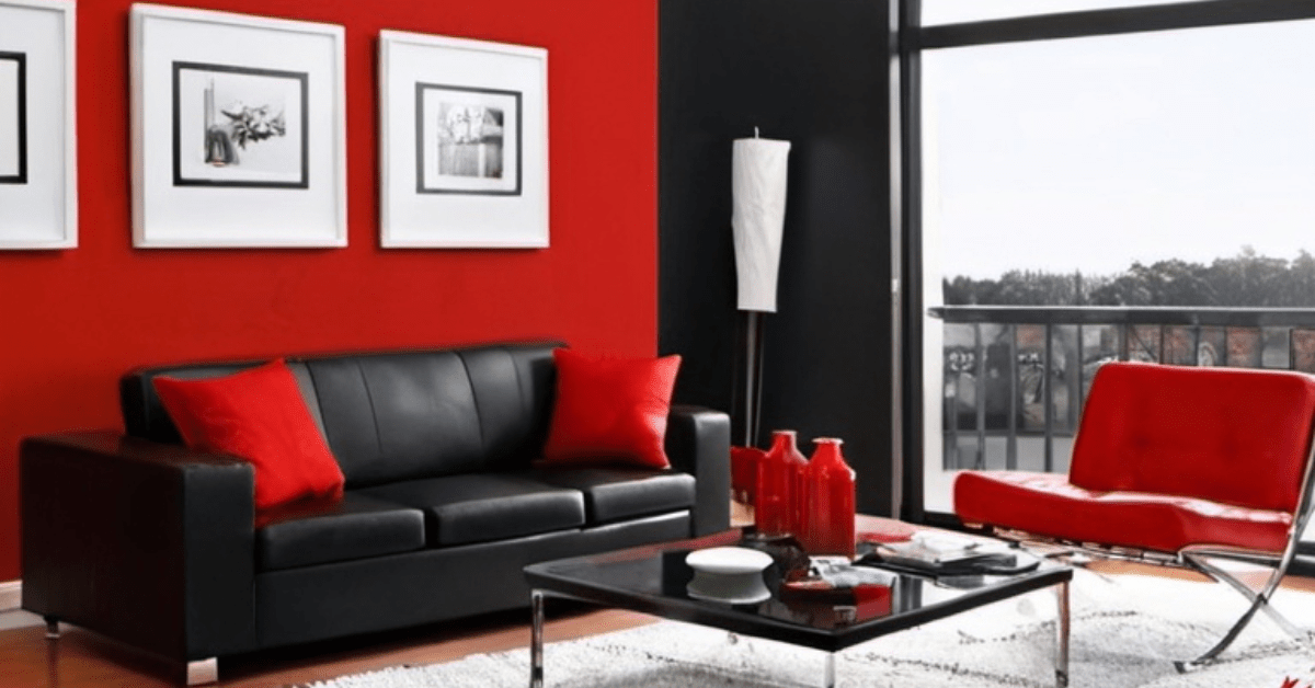 Black and red living room.